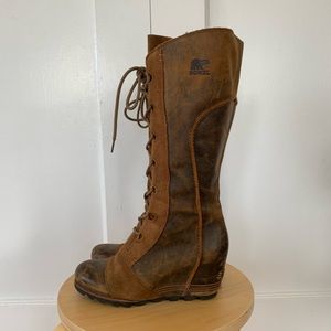 Sorel Joan Of Arctic Tall Wedge Distressed Boots